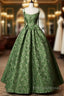 Beautiful Ball Gown Green Lace Formal Prom Gown Long Formal Prom Dress