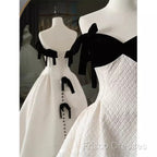 Beautiful Ball Gown Straps White Lace Long Formal Prom Dress