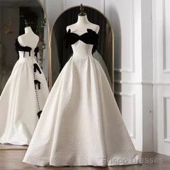 Beautiful Ball Gown Straps White Lace Long Prom Dress