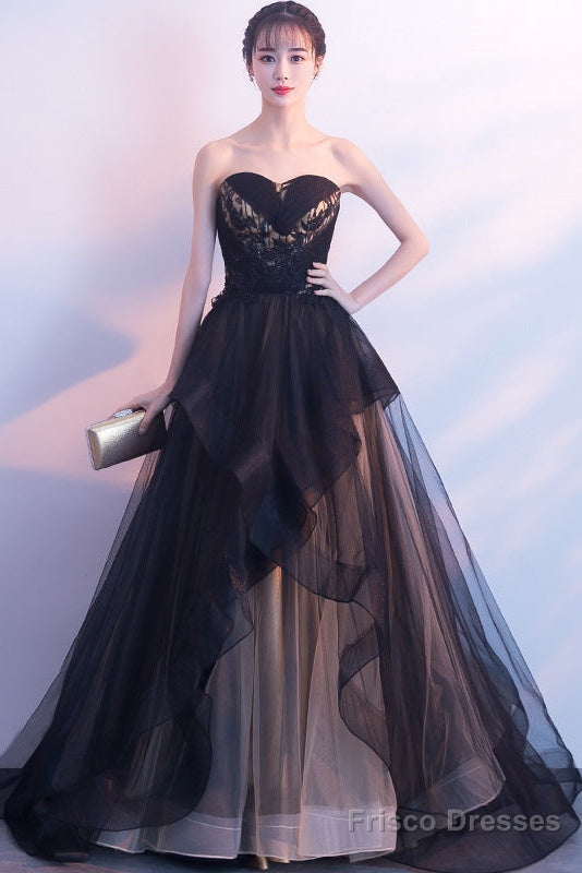 beautiful black dresses for party Black Chic Mermaid Prom Party GownsSweetheart Sequined Evening Dress