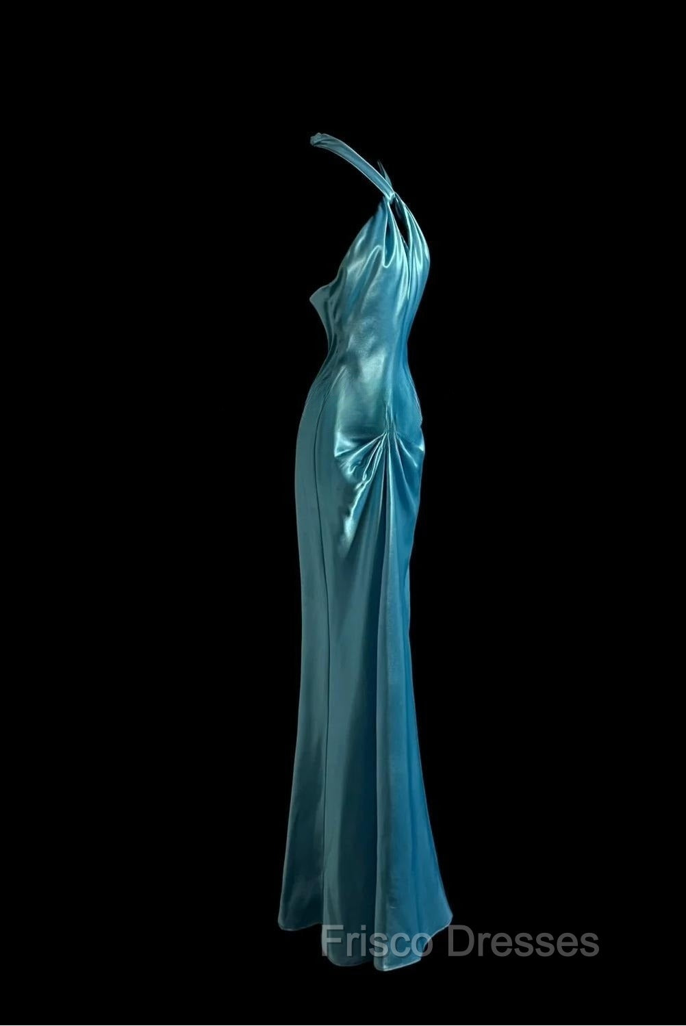 Beautiful Blue Halter Mermaid Backless Long Formal Prom Dress Gorgeous Formal Evening Dress Secondary image