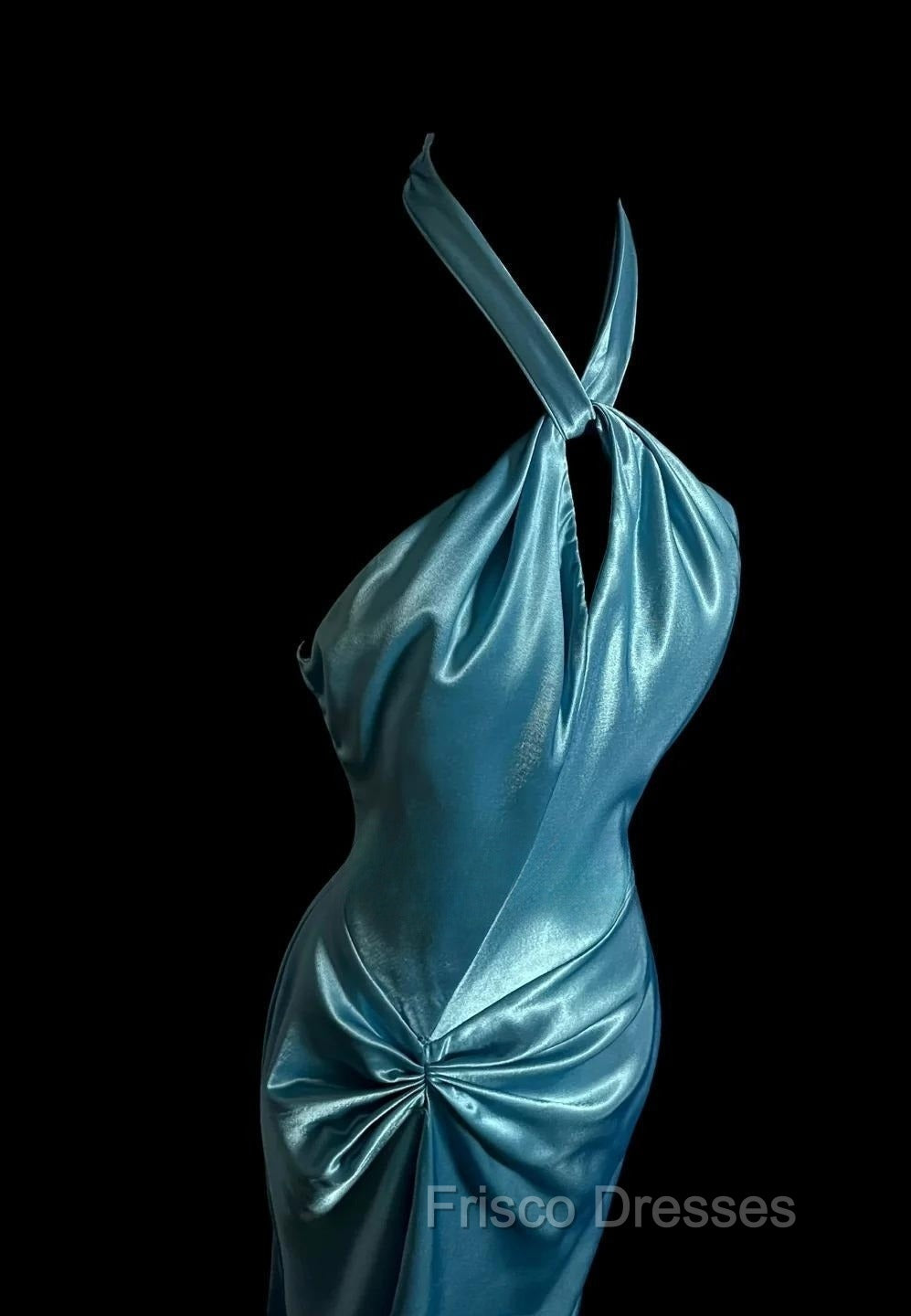 Beautiful Blue Halter Mermaid Backless Long Formal Prom Dress Gorgeous Formal Evening Dress