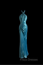 Beautiful Blue Halter Mermaid Backless Long Formal Prom Dress Gorgeous Formal Evening Dress