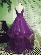 Beautiful Dark Purple Tulle Layers Formal Gown, Purple Formal Party Dress