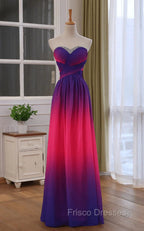 Beautiful Gradient Chiffon Sweetheart Beaded Formal Prom Dress A-line Gradient Party Dress Formal Prom Dress shops