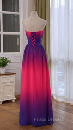 Beautiful Gradient Chiffon Sweetheart Beaded Formal Prom Dress A-line Gradient Party Dress Formal Prom Dress shops