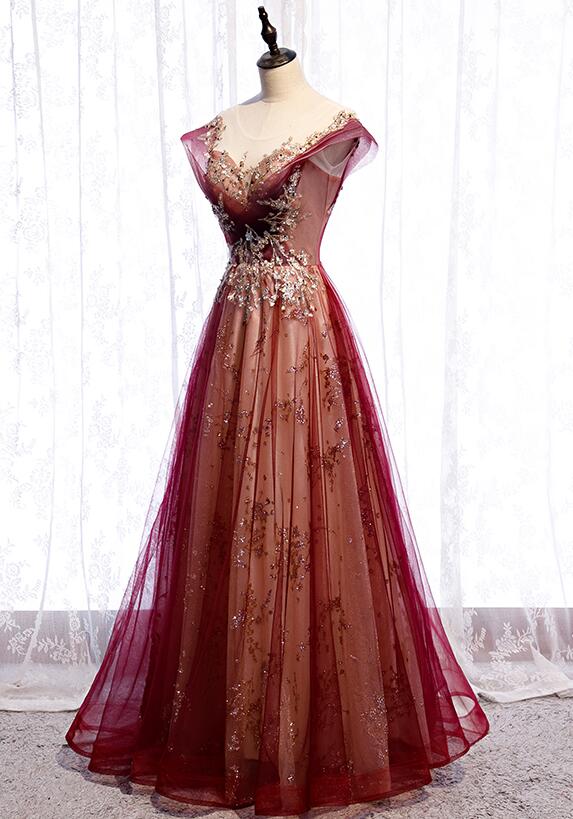 Beautiful Gradient Tulle Sweetheart A-Line Prom Dress, Charming Formal Gown Secondary image