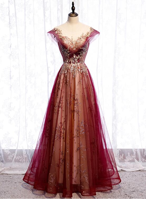 Beautiful Gradient Tulle Sweetheart A-Line Prom Dress, Charming Formal Gown Main image