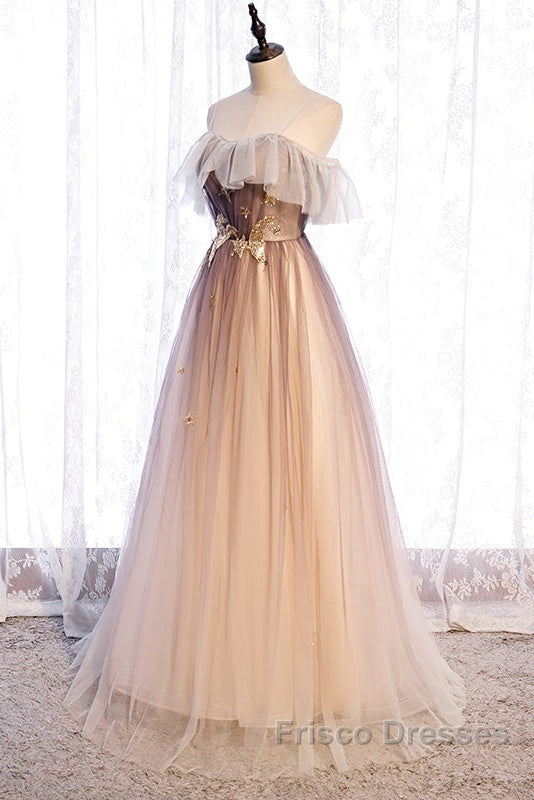 Beautiful Gradient Tulle With Straps Sweetheart Party Dress, A-Line Tulle Evening Dress Formal Prom Dress Secondary image