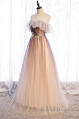 Beautiful Gradient Tulle With Straps Sweetheart Party Dress, A-Line Tulle Evening Dress Formal Prom Dress