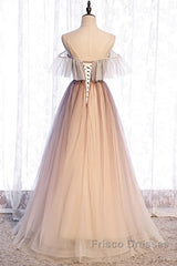 Beautiful Gradient Tulle With Straps Sweetheart Party Dress, A-Line Tulle Evening Dress Formal Prom Dress