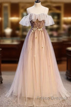 Beautiful Gradient Tulle With Straps Sweetheart Party Dress, A-Line Tulle Evening Dress Formal Prom Dress