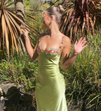 Beautiful Green Applique Long Evening Dress Prom Dress