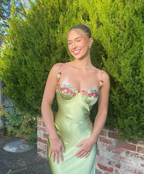 Beautiful Green Applique Long Evening Dress Prom Dress