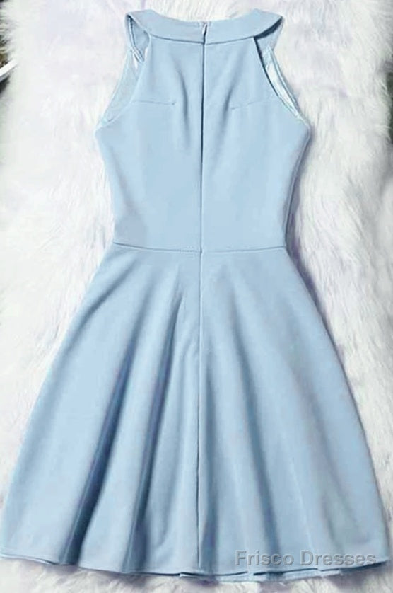 Beautiful Light Blue Short Halter Homecoming Dress Secondary image