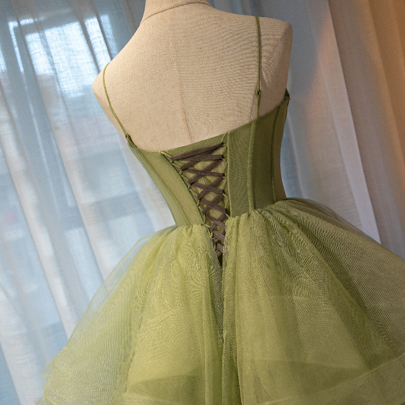 Beautiful Light Green Sweetheart Layers Princess Formal Gown, Green Tulle Long Party Dress