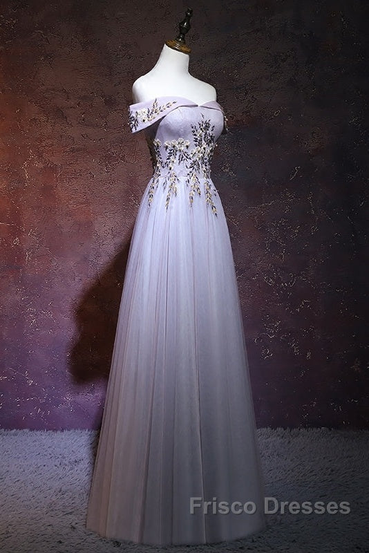 Beautiful Light Grey Long Formal Prom Dress, Grey Party Dress Secondary image