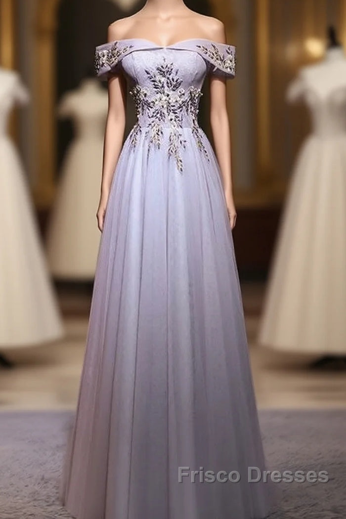 Beautiful Light Grey Long Formal Prom Dress, Grey Party Dress