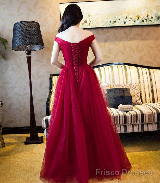 Beautiful Long Sweetheart Off Shoulder Party Dress, Tulle Prom Dress Secondary image