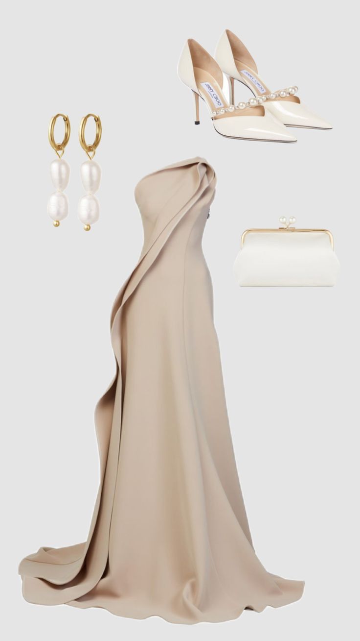 Beautiful Mermaid One Shoulder Champagne Long Satin Party Dresses Prom Dress Main image
