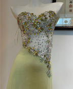 Beautiful Mermaid Sweetheart Neckline Rhinestone Chiffon Long Prom Dress Evening Dress