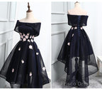Beautiful Navy Bluehomecoming Dress, Chic Asymmetrical Short Prom Dress