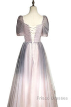 Beautiful Pink Gradient Beaded Sweetheart Long Formal Prom Dress, Tulle Evening Dress
