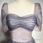Beautiful Pink Gradient Beaded Sweetheart Long Formal Prom Dress, Tulle Evening Dress