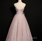 Beautiful Pink Tulle Sequins Strapless Pleats Beading Formal Prom Dress Formal Ball Gown Brithday Quinceanera Dress