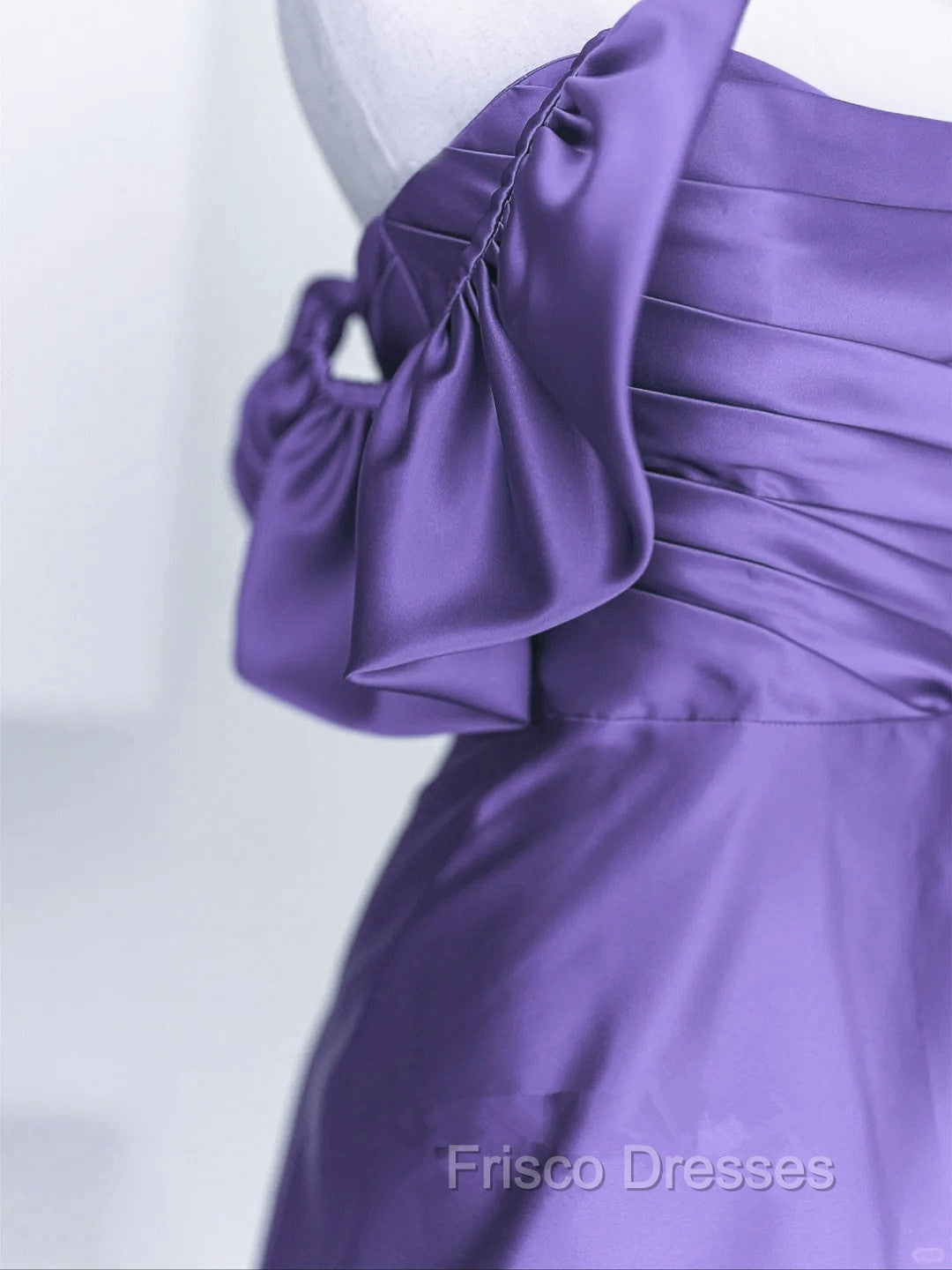 Beautiful Purple Satin Off Shoulder Formal Dress, Purple Satin Evening Dress Formal Prom Dress