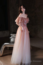 Beautiful Red Off The Shoulder Long Party Dress, A-Line Simple Prom Dress