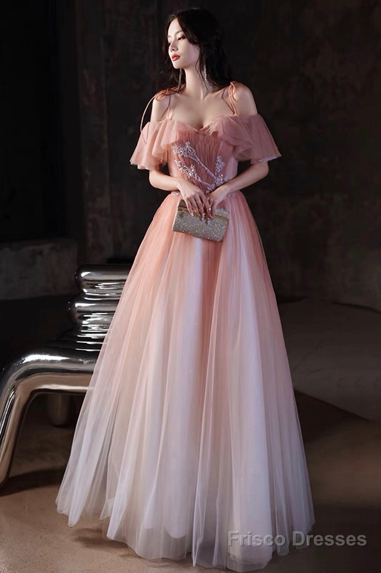 Beautiful Red Off The Shoulder Long Party Dress, A-Line Simple Prom Dress Main image