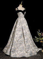 Beautiful Satin Sweetheart Off Shoulder Formal Prom Dress, A-Line Satin Formal Dress