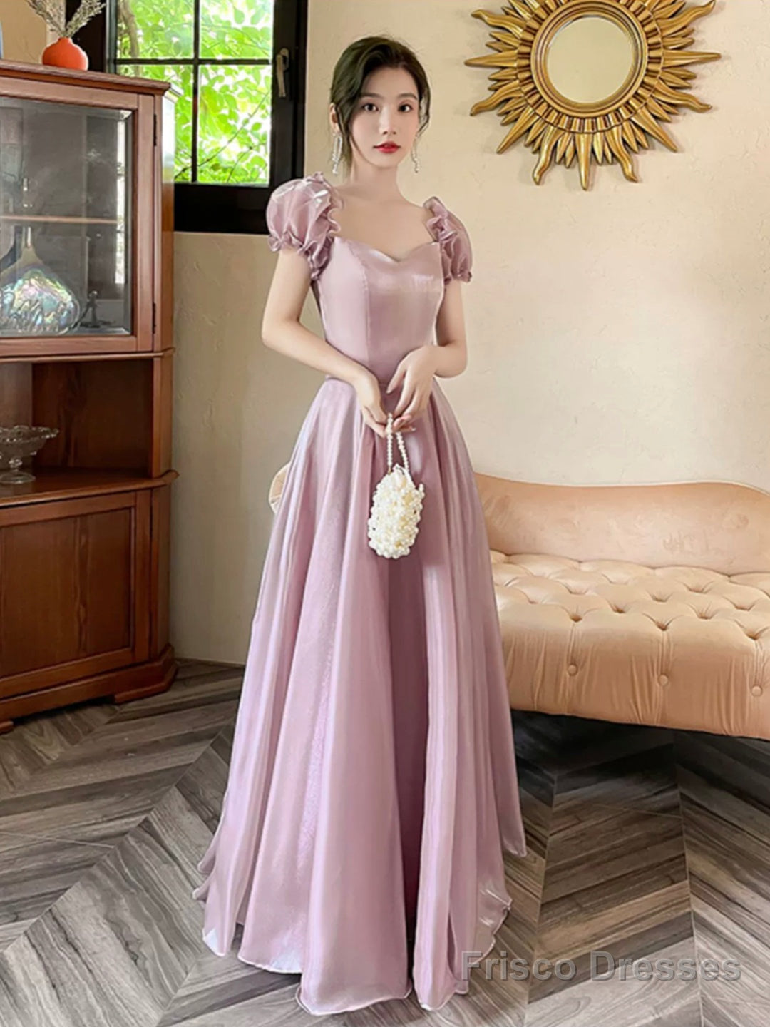 Beautiful Soft Pink Long Party Dress, Tulle A-Line Evening Prom Dress Secondary image