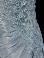 Beautiful Spaghetti Strap Mermaid Glitter Satin Long Prom Backless Applique Evening Gown Simple Wedding Dress