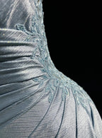 Beautiful Spaghetti Strap Mermaid Glitter Satin Long Formal Prom Backless Applique Evening Gown Simple Wedding Dress