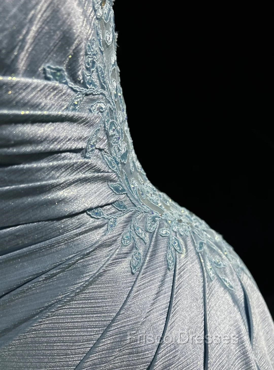 Beautiful Spaghetti Strap Mermaid Glitter Satin Long Formal Prom Backless Applique Evening Gown Simple Wedding Dress