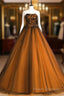 Beautiful Tulle A-Line Ball Gown Sweet 16 Party Dress, Long Formal Prom Dress