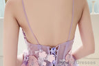 Beautiful Tulle Lavender Straps Prom Dress, A-Line Evening Dress
