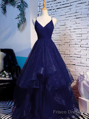 Beautiful Tulle Layers Straps Long Party Dress Formal Dress, A-Line Evening Prom Dress