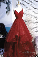 Beautiful Wine Red Velvet Straps V-Neckline Party Dress Formal Prom Dress, Long Evening Dress
