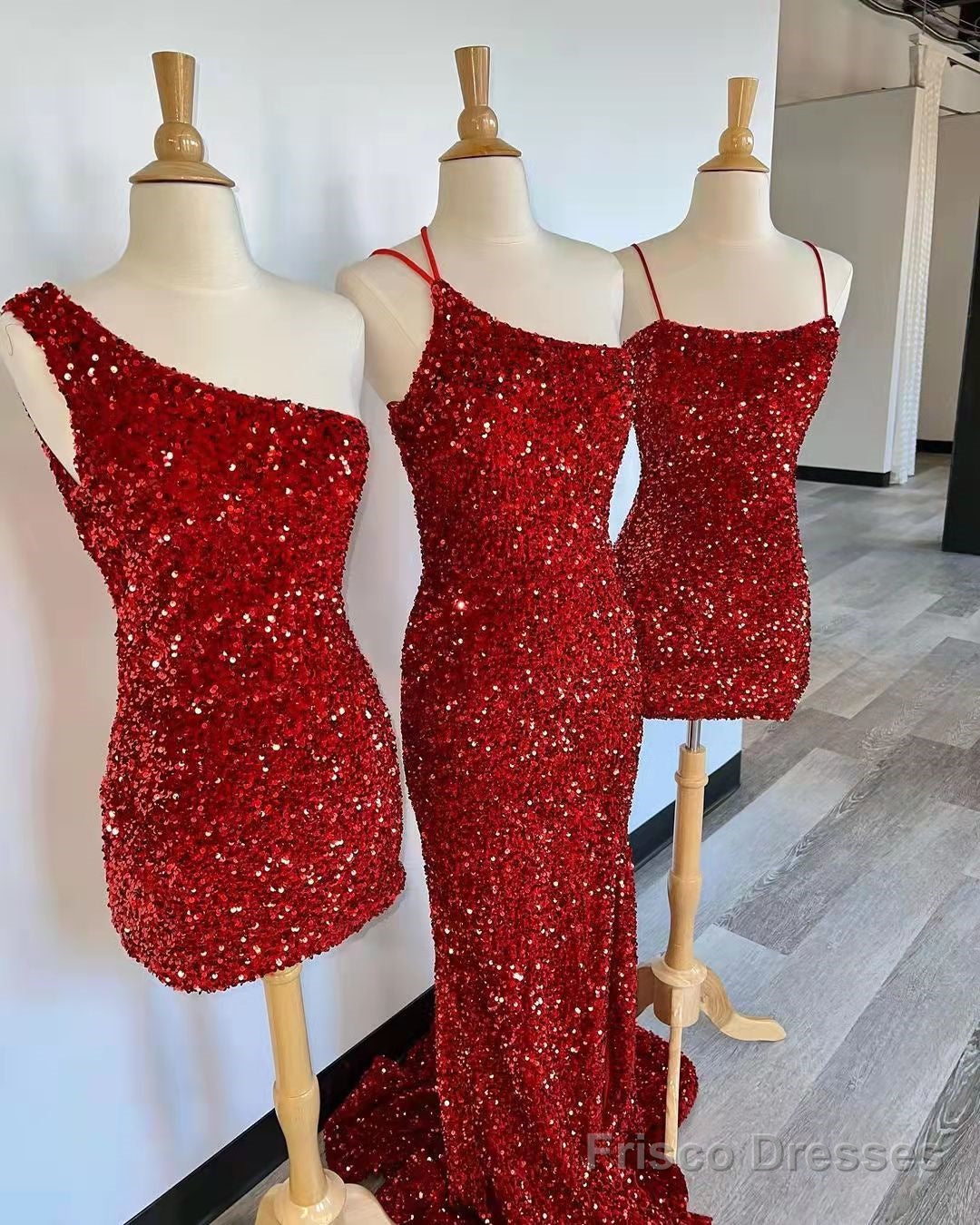 Best Burgundy Sequin Prom Dresses Mermaid Sleeveless Evening Gowns Secondary image