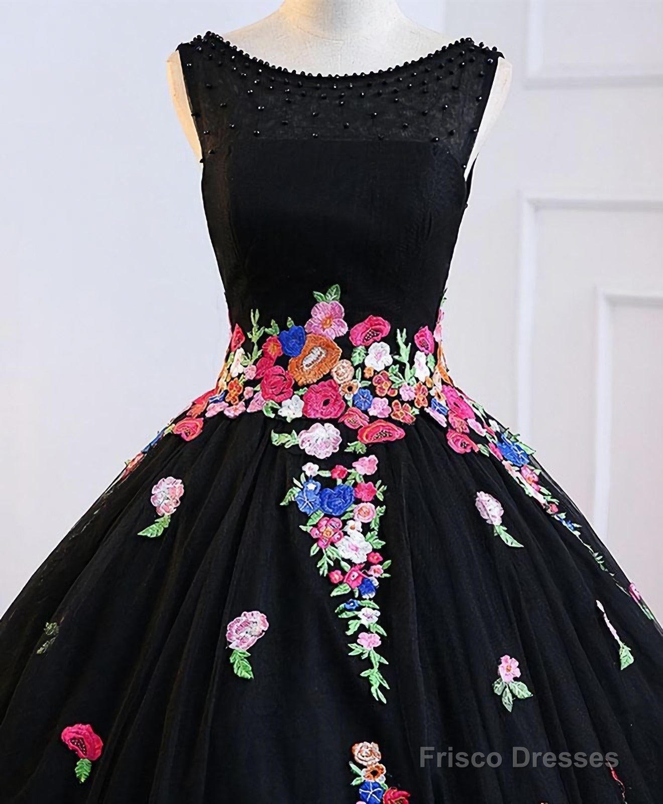Black Tulle Long Prom Gown Black Evening Dress Secondary image
