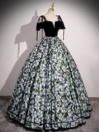 Black A-Line Satin Long Formal Prom Dress, Black Long Evening Dress