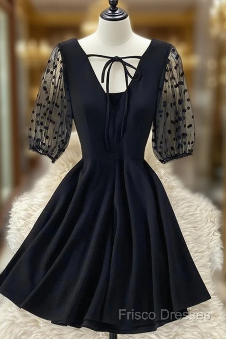 Black A Line Short Dress Fashion Dress Homecoming Dress Main image