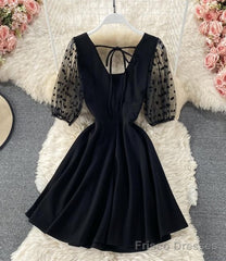 Black A Line Short Dress Fashion Dress Homecoming Dresses