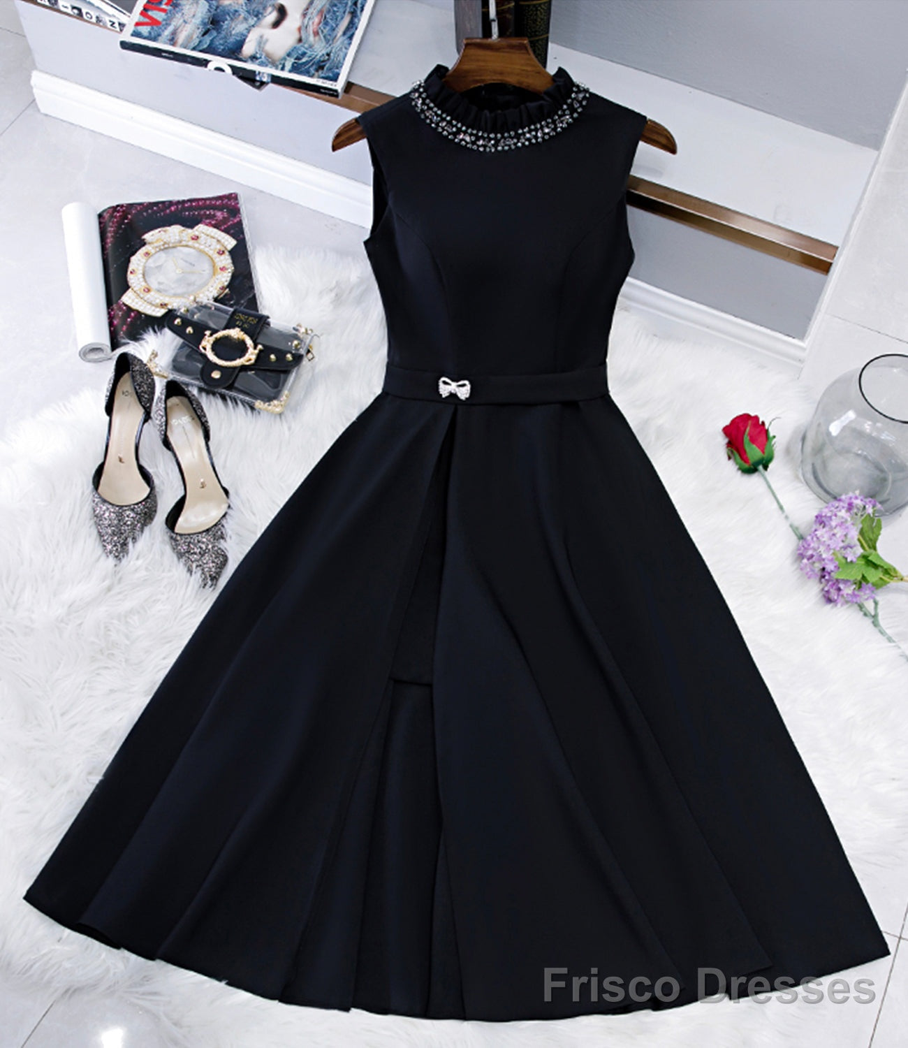 Black A Line Short Homecoming Dress Main image
