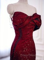 Black And Red Long Party Dress Formal Prom Dress, Sweetheart Satin Evening Dress Formal Dress