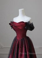 Black and Red Long Formal Prom Dress Formal Evening Gown