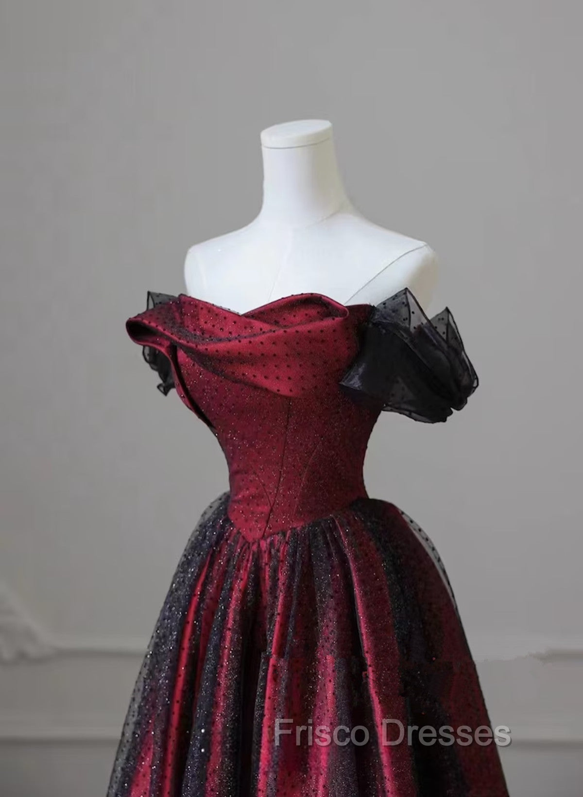 Black and Red Long Formal Prom Dress Formal Evening Gown